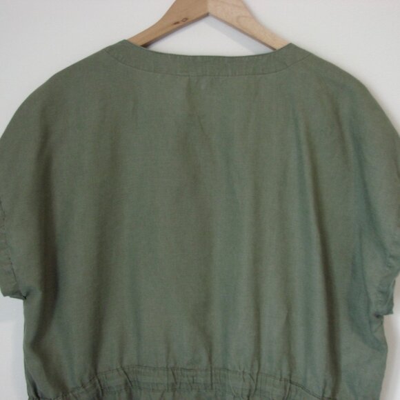 Ellen Tracy Khaki Green Zip-Front Tunic - Picture 9 of 10